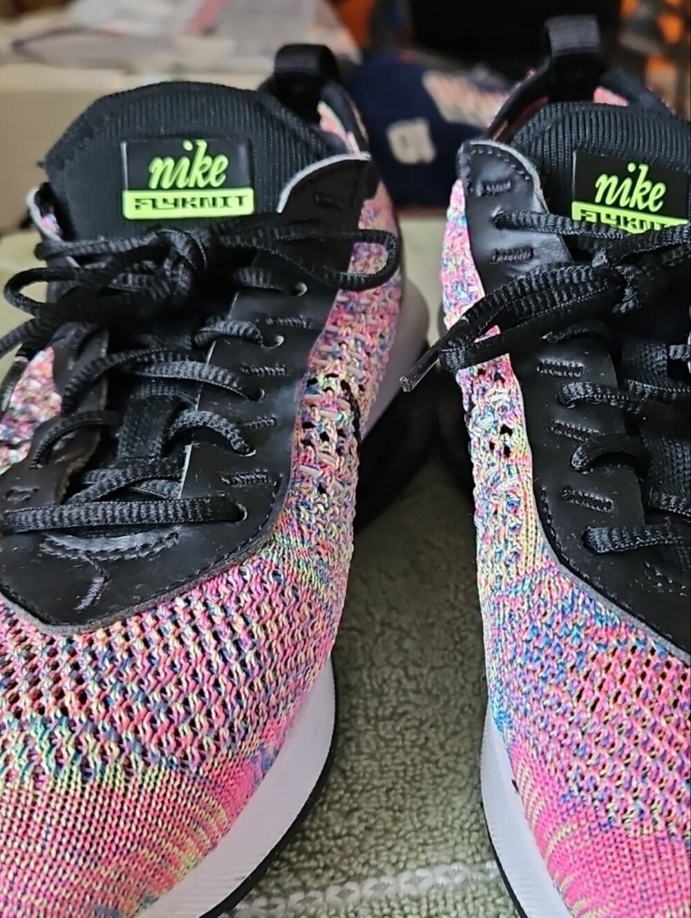 Nike Women Multicolor Knit Lace-Up Sneakers with Black Accents
